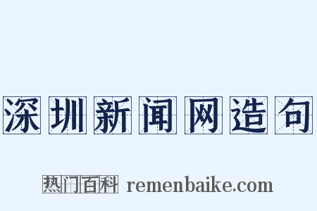 深圳新闻网造句是什么意思的图片